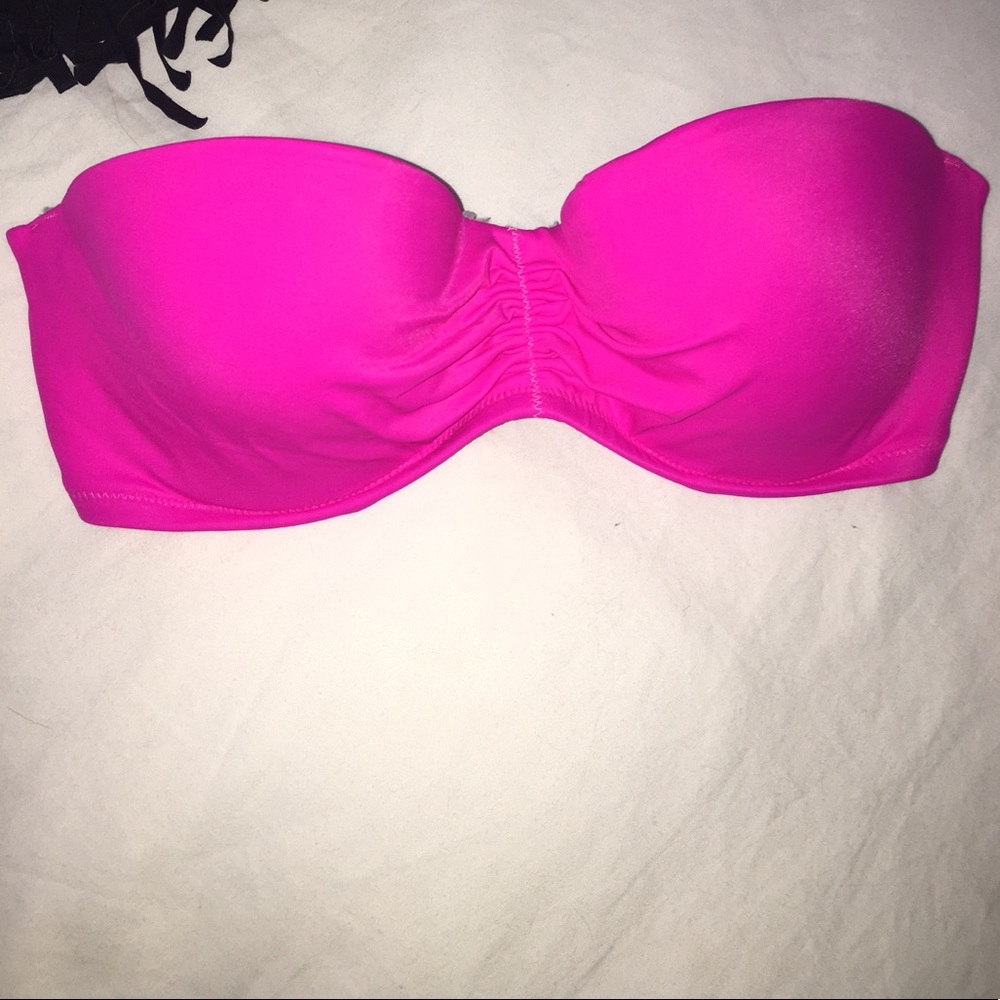 Victoria secret hot pink strapless swimsuit!!